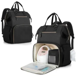 Breast Pump Backpack Compatible with Spectra S1, S2, Medela and Cooler Bag, Breast Pump Bag with Laptop Sleeve, Breast Pump Carrying Diaper Bag for Working Moms, Black