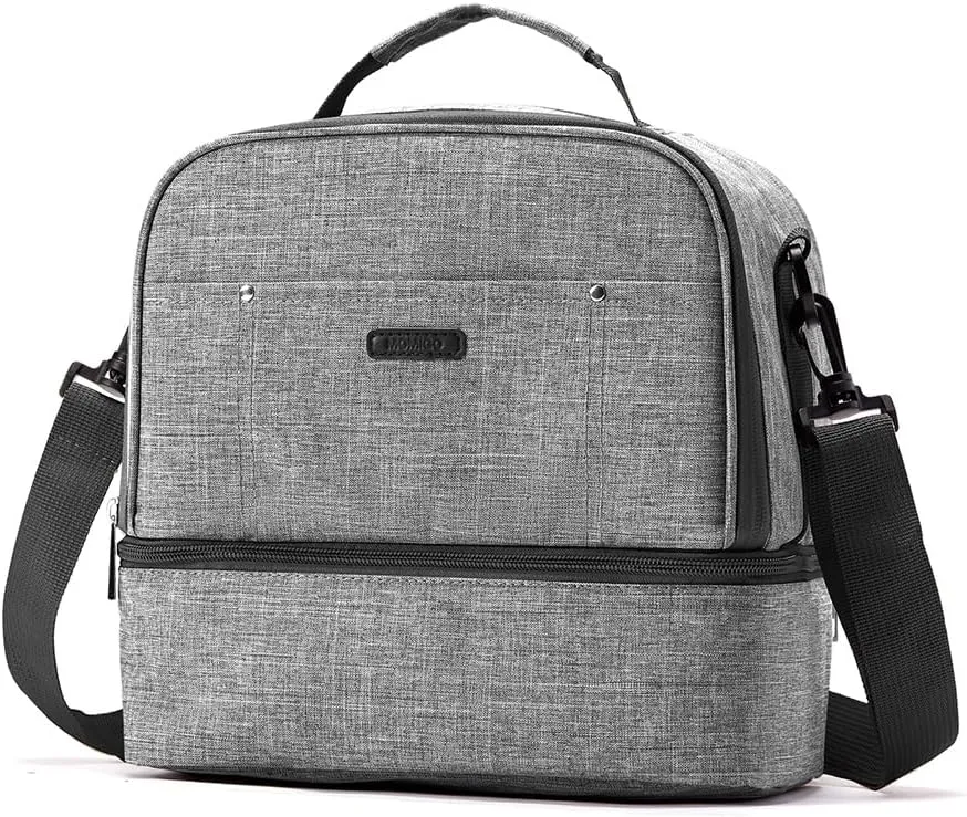 Breast Pump Bag Cooler Compartment for Breast Pump - Cooler and Moistureproof Bag Double Layer for Mother Breast Milk Pump Lunch Bag Outdoor Working (Dark Grey)