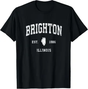 Brighton Illinois IL Vintage Athletic Sports Design T-Shirt