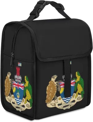 British Indian Ocean Territory Printed Lunch Bag Insulated Lunch Box Cooler Tote with Buckle Handle for Work Picnic Travel