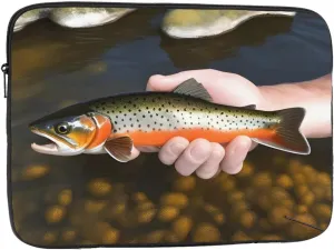 Brook Trout Fly Fishing Prints Portable Laptop Sleeve Case - Shockproof Portable Laptop Sleeve Bag 15 inch for Men and Women Business Travel, Office Daily Use