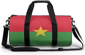 Burkina Faso Flag Large Capacity Gym Bag for Women Men with Wet Pocket Travel Duffel