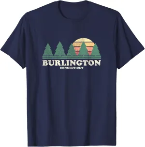 Burlington CT Vintage Throwback Tee Retro 70s Design T-Shirt
