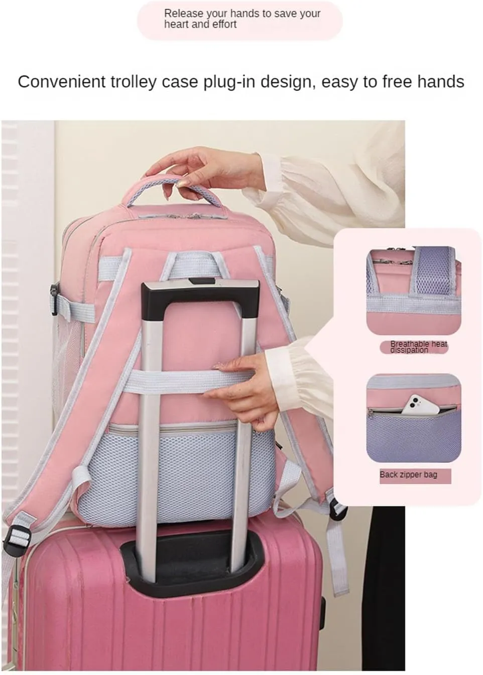 Business Smart Backpack， Waterproof fit 15.6 Inch Laptop Backpack，with USB Charqing Port,Travel Durable Backpack（purple，Cross zipper）