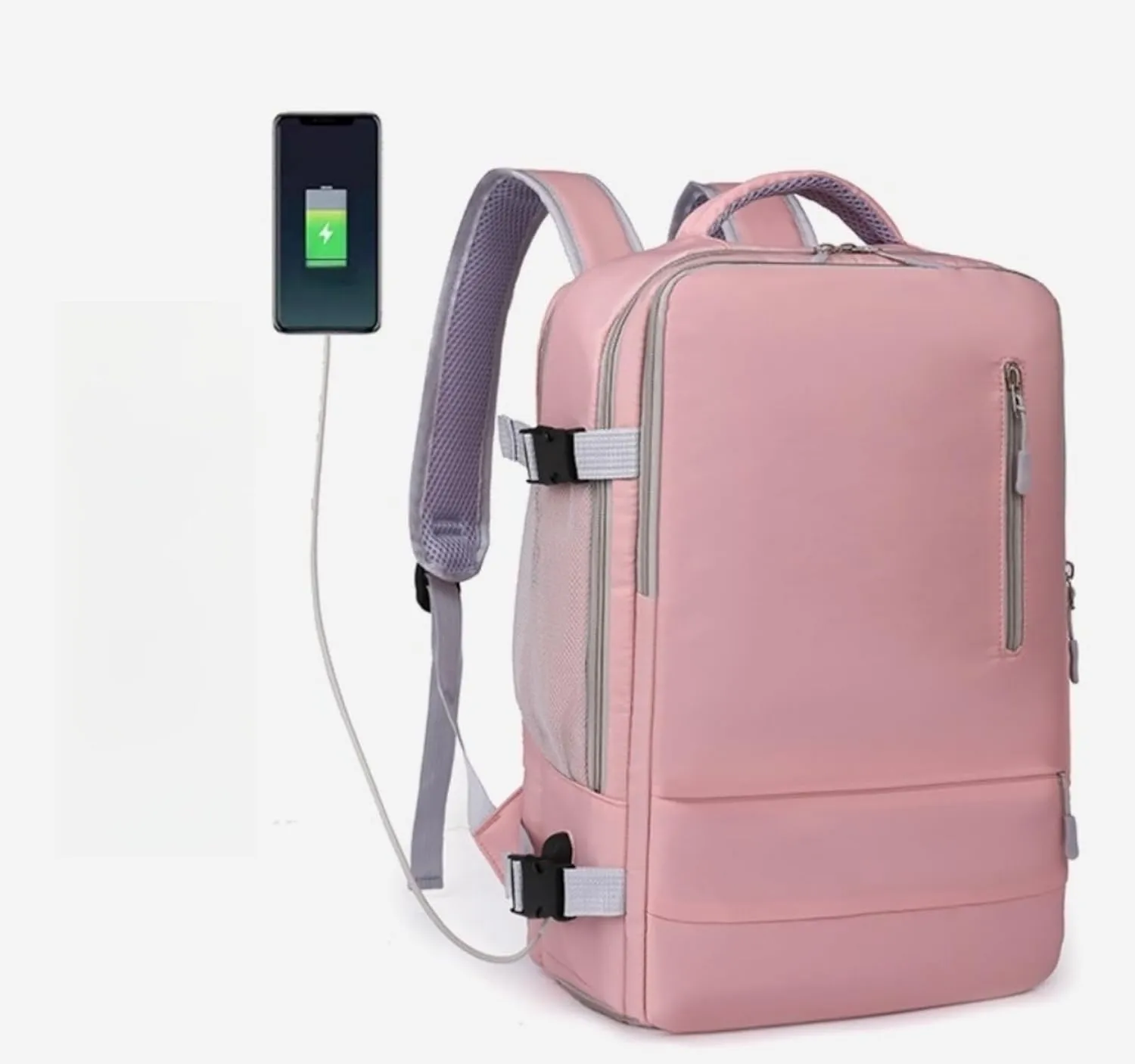 Business Smart Backpack， Waterproof fit 15.6 Inch Laptop Backpack，with USB Charqing Port,Travel Durable Backpack（purple，Cross zipper）