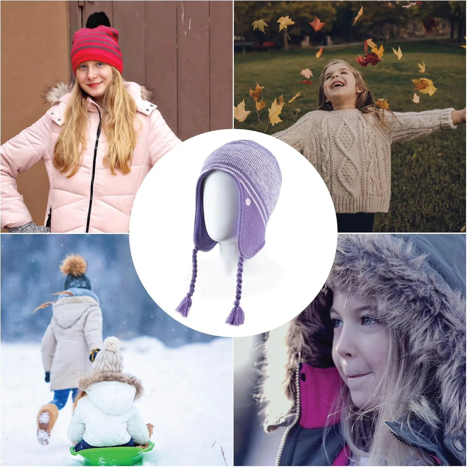 C9 Champion Kids' Peruvian Hat with Ear Flaps and Fleece Lining