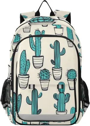 Cactus Cartoon Style Print Backpack for Boys Middle-School Elementary Bookbags 20325504