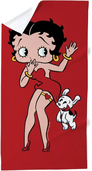 CafePress Betty Boop Pudgy Tugging 30"x60" Absorbent, Soft Beach Towel