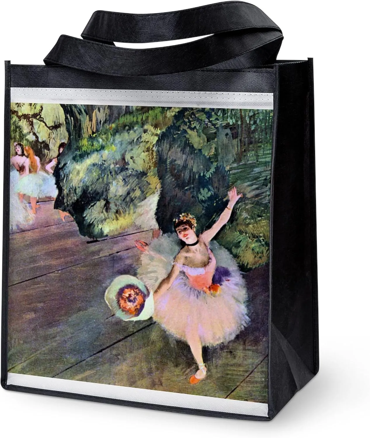 CafePress Edgar Degas Dancer With Flowers Reusable Grocery T Reusable Collapsible Grocery Bag