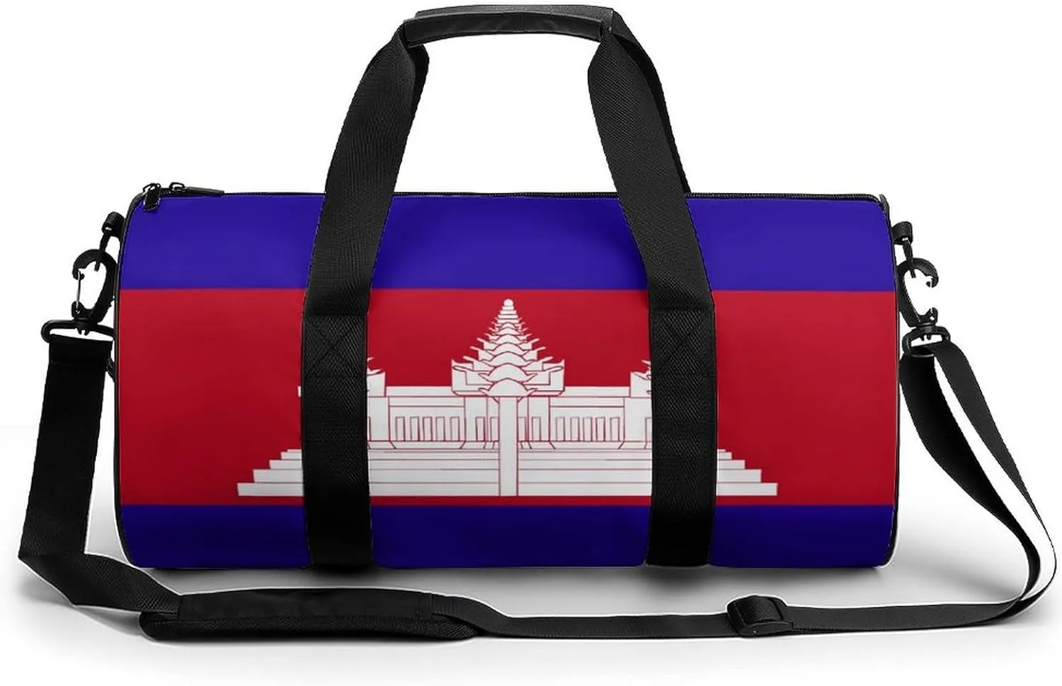 Cambodia Flag Travel Duffel Bag with Wet Pocket for Men Women Gym Weekender Tote