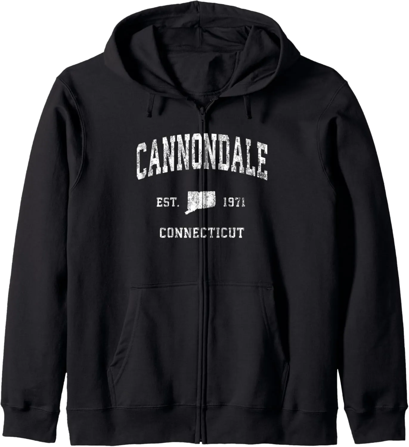 Cannondale Connecticut CT Vintage Athletic Sports Design Zip Hoodie