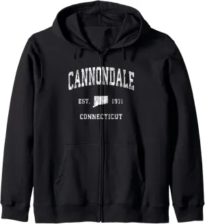 Cannondale Connecticut CT Vintage Athletic Sports Design Zip Hoodie
