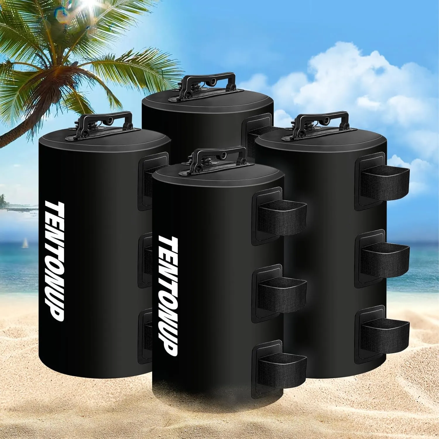 Canopy Water Weight Bags, 88 LBS Heavy Duty Canopy Weights Set of 4, Tent & Gazebo Leg Weights for Pop Up Canopy, Carport, Black