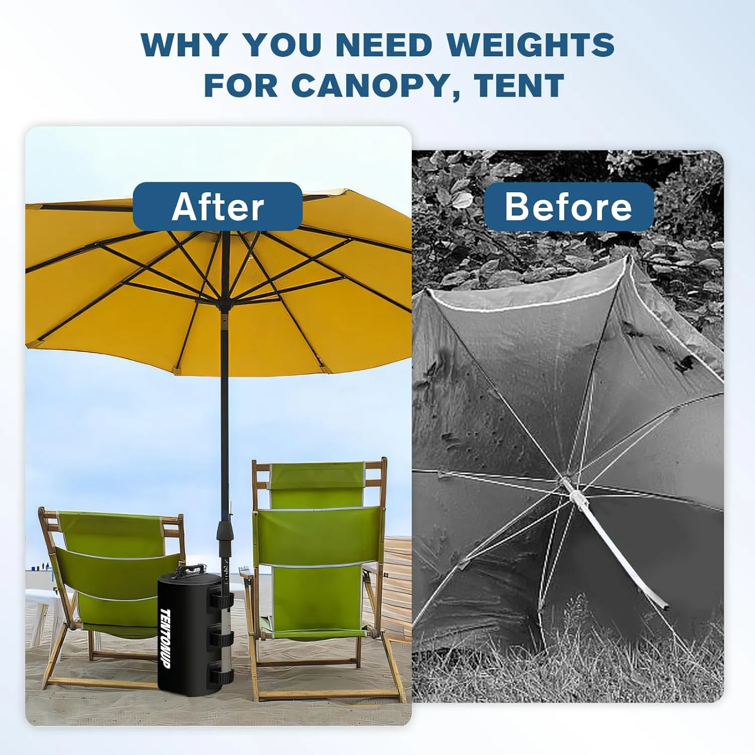 Canopy Water Weight Bags, 88 LBS Heavy Duty Canopy Weights Set of 4, Tent & Gazebo Leg Weights for Pop Up Canopy, Carport, Black