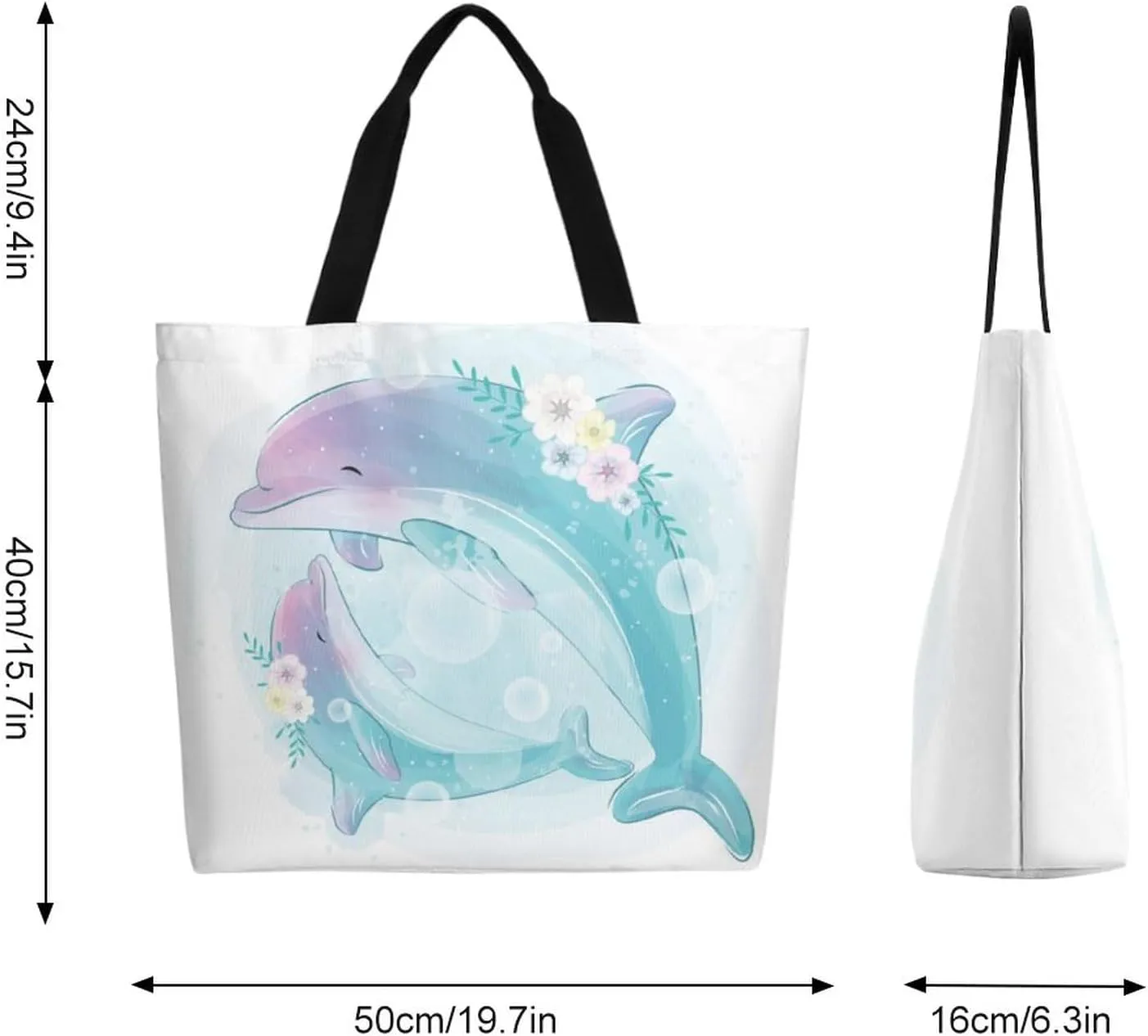 Canvas Tote Bag Large Casual Shoulder Bag for Women Handbag Reusable Beach Shopping Gym Picnic Travel Grocery Bag