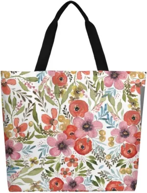 Canvas Tote Bag Large Casual Shoulder Bag for Women Handbag Reusable Beach Shopping Gym Picnic Travel Grocery Bag
