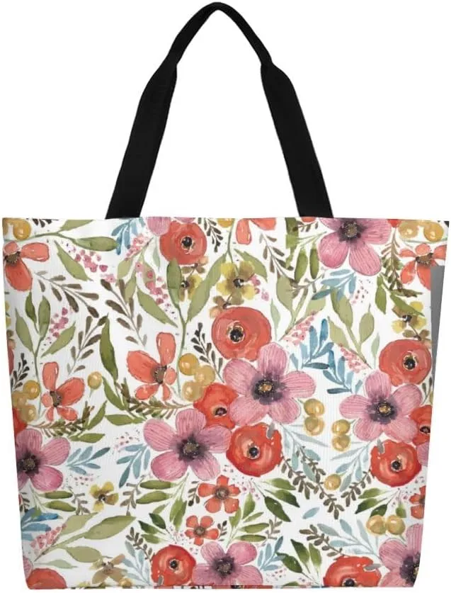 Canvas Tote Bag Large Casual Shoulder Bag for Women Handbag Reusable Beach Shopping Gym Picnic Travel Grocery Bag