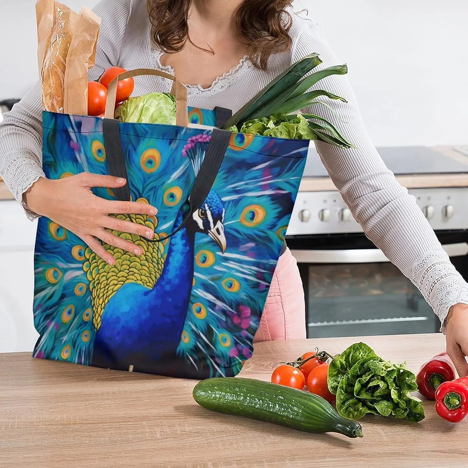 Canvas Tote Bag Large Women Casual Shoulder Bag Handbag Reusable Beach Shopping Grocery Bag For Outdoors