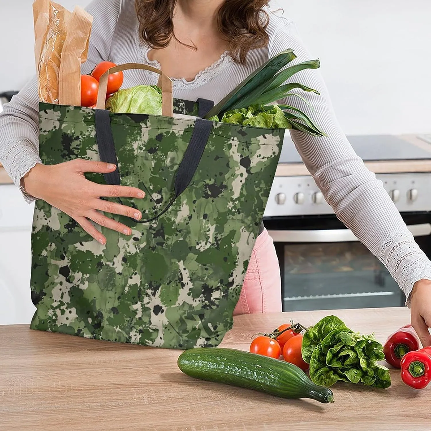 Canvas Tote Bag Large Women Casual Shoulder Bag Handbag Reusable Beach Shopping Grocery Bag For Outdoors