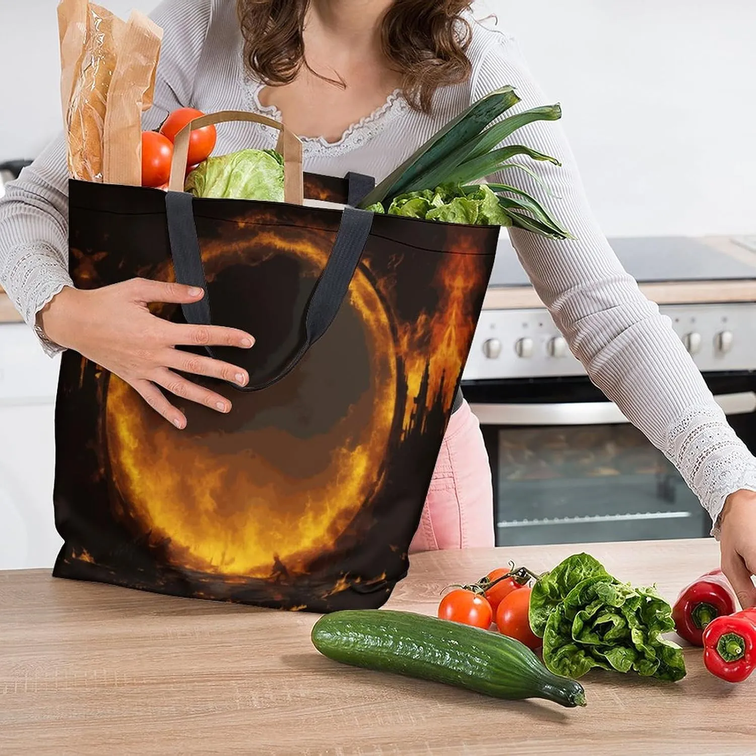 Canvas Tote Bag Large Women Casual Shoulder Bag Handbag Reusable Beach Shopping Grocery Bag For Outdoors