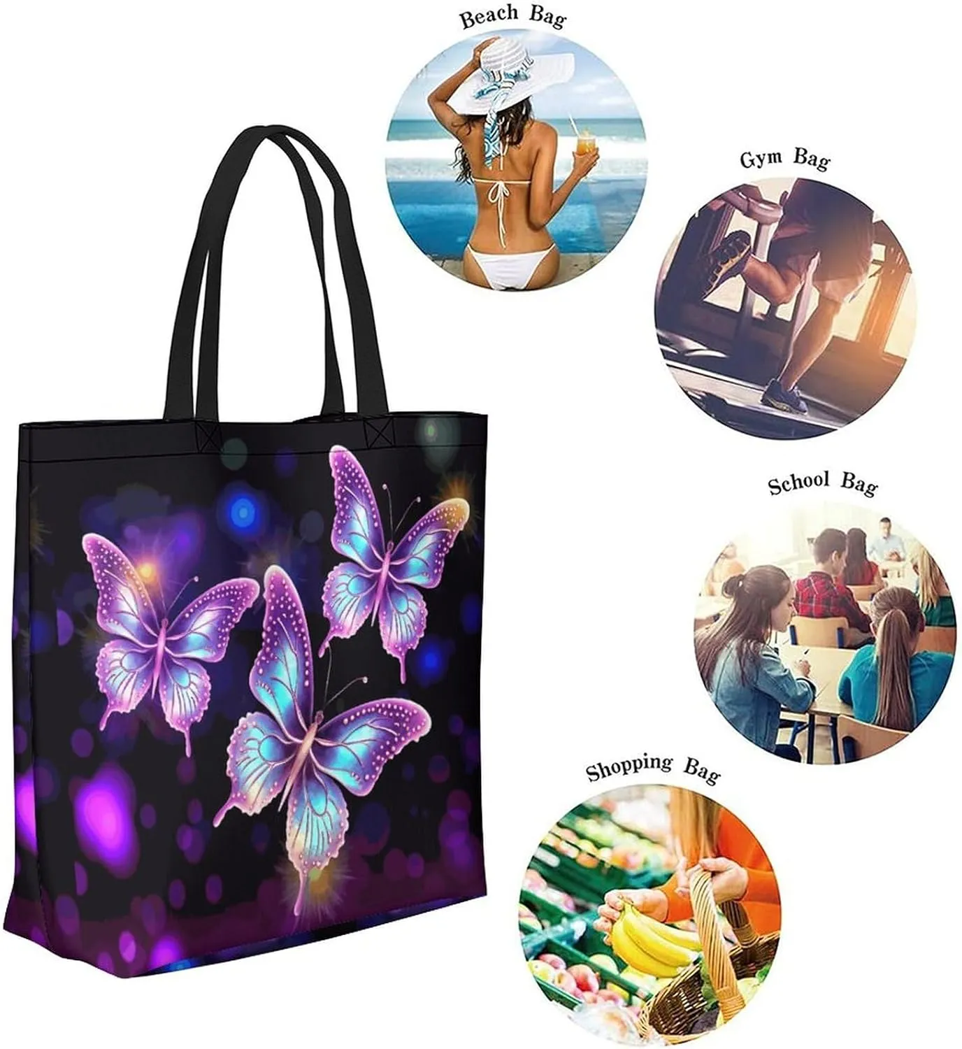 Canvas Tote Bag Large Women Casual Shoulder Bag Handbag Reusable Beach Shopping Grocery Bag For Outdoors
