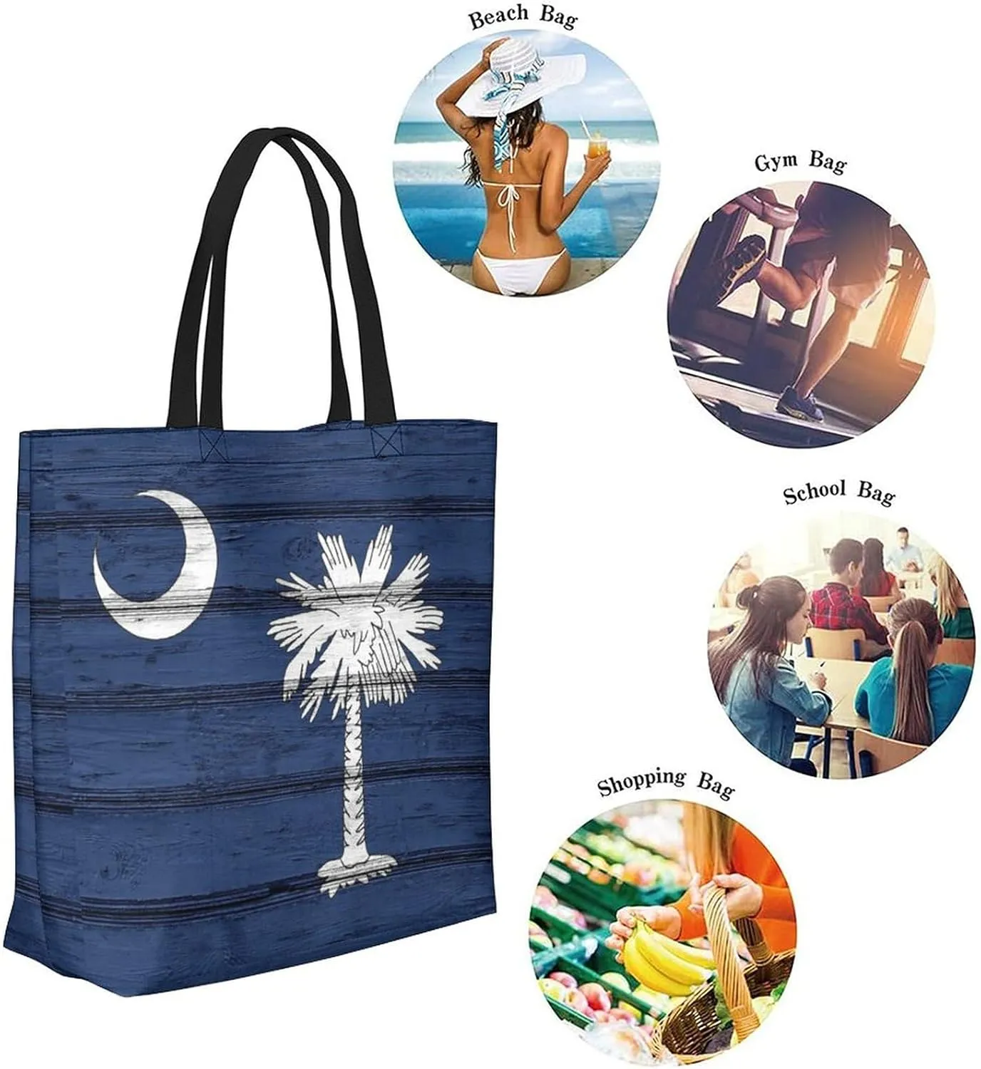 Canvas Tote Bag Large Women Casual Shoulder Bag Handbag Reusable Beach Shopping Grocery Bag For Outdoors