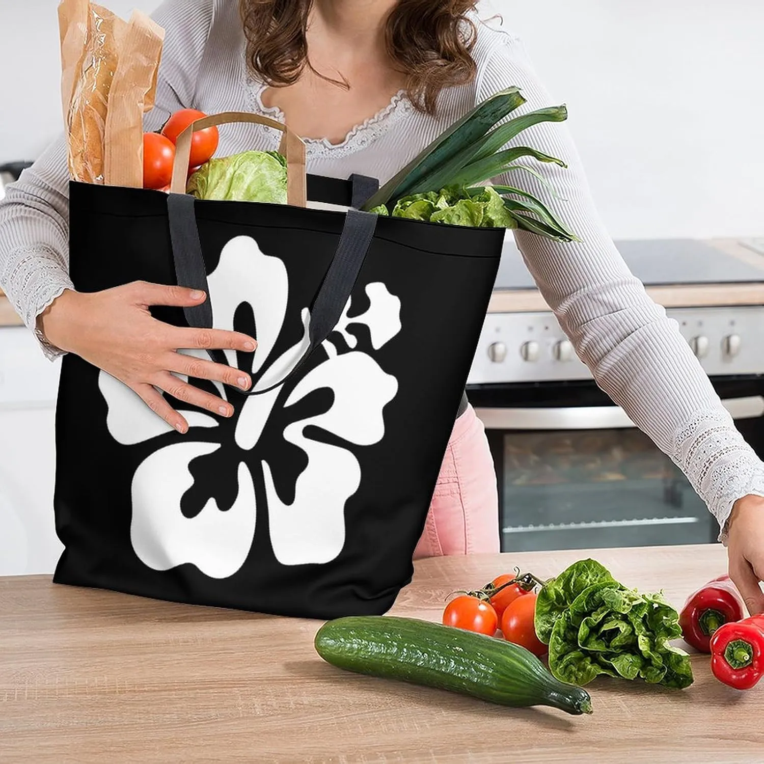 Canvas Tote Bag Large Women Casual Shoulder Bag Handbag Reusable Beach Shopping Grocery Bag For Outdoors