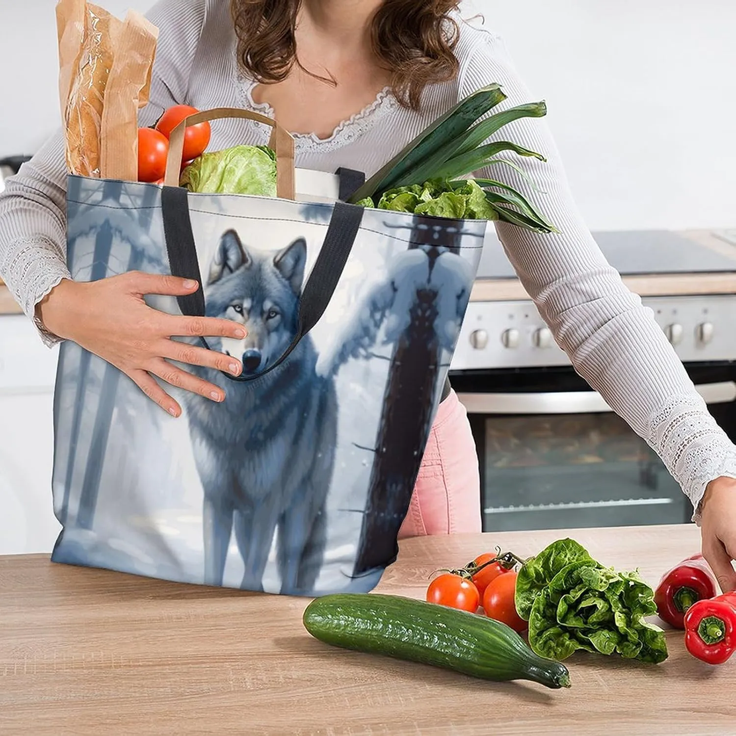 Canvas Tote Bag Large Women Casual Shoulder Bag Handbag Reusable Beach Shopping Grocery Bag For Outdoors