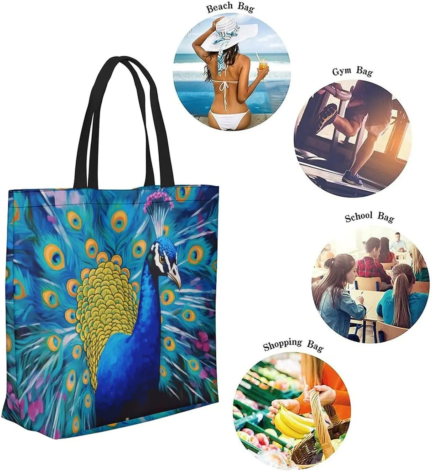 Canvas Tote Bag Large Women Casual Shoulder Bag Handbag Reusable Beach Shopping Grocery Bag For Outdoors