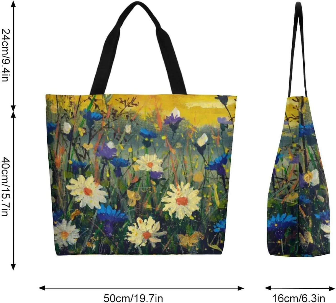 Canvas Tote Bag Large Women Casual Shoulder Bag Handbag Reusable Beach Shopping Grocery Bag For Outdoors