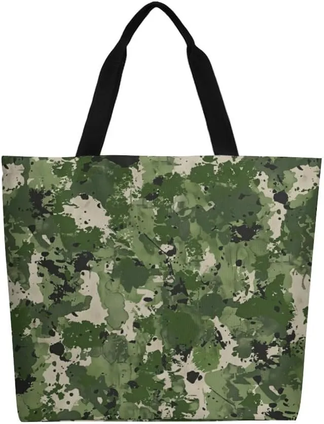 Canvas Tote Bag Large Women Casual Shoulder Bag Handbag Reusable Beach Shopping Grocery Bag For Outdoors