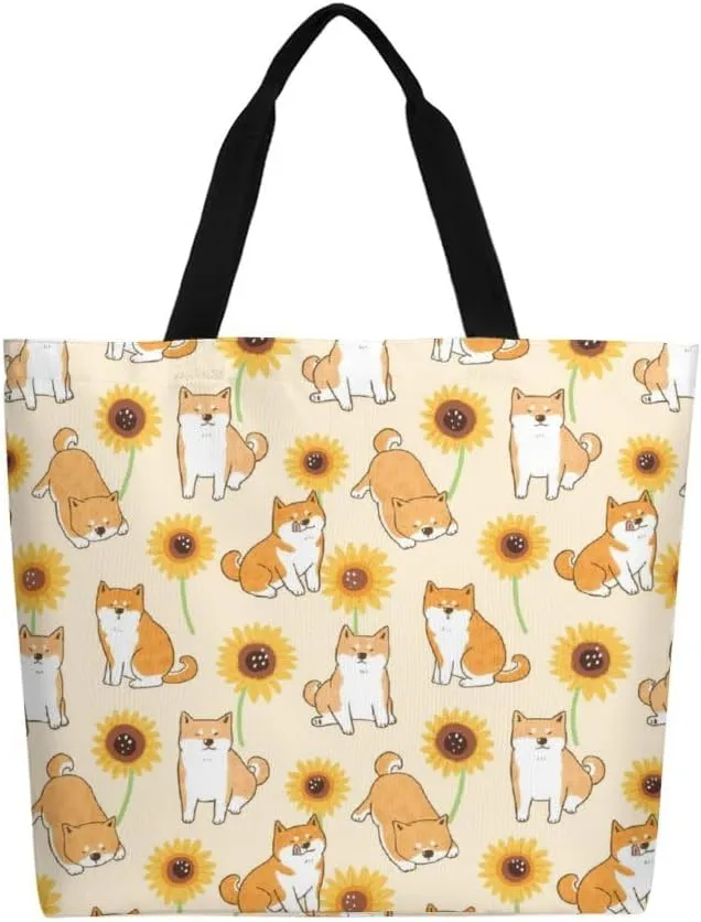 Canvas Tote Bag Large Women Casual Shoulder Bag Handbag Reusable Beach Shopping Grocery Bag For Outdoors