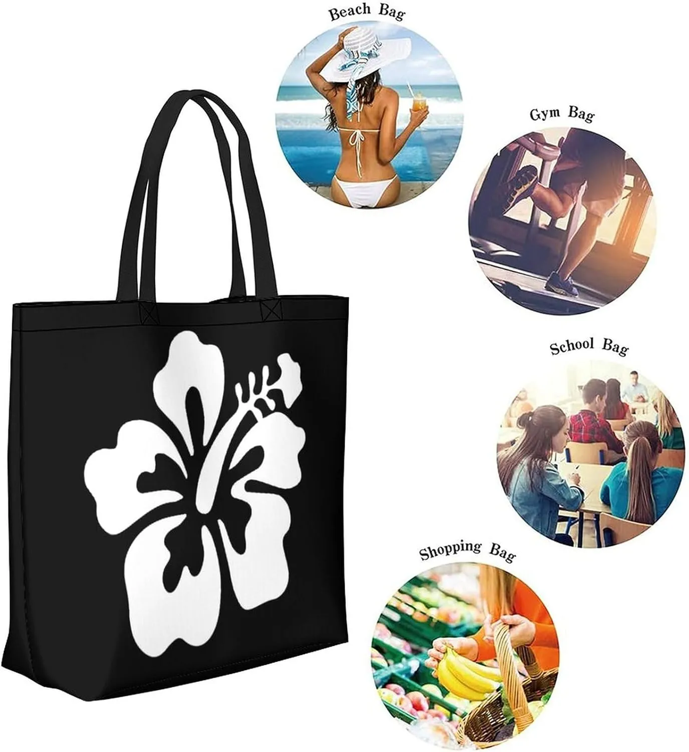 Canvas Tote Bag Large Women Casual Shoulder Bag Handbag Reusable Beach Shopping Grocery Bag For Outdoors