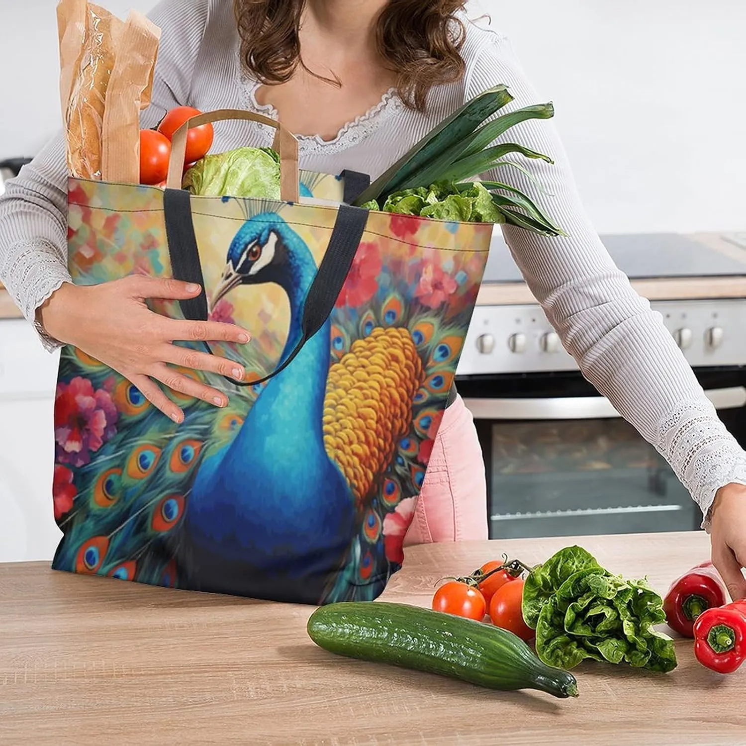 Canvas Tote Bag Large Women Casual Shoulder Bag Handbag Reusable Beach Shopping Grocery Bag For Outdoors
