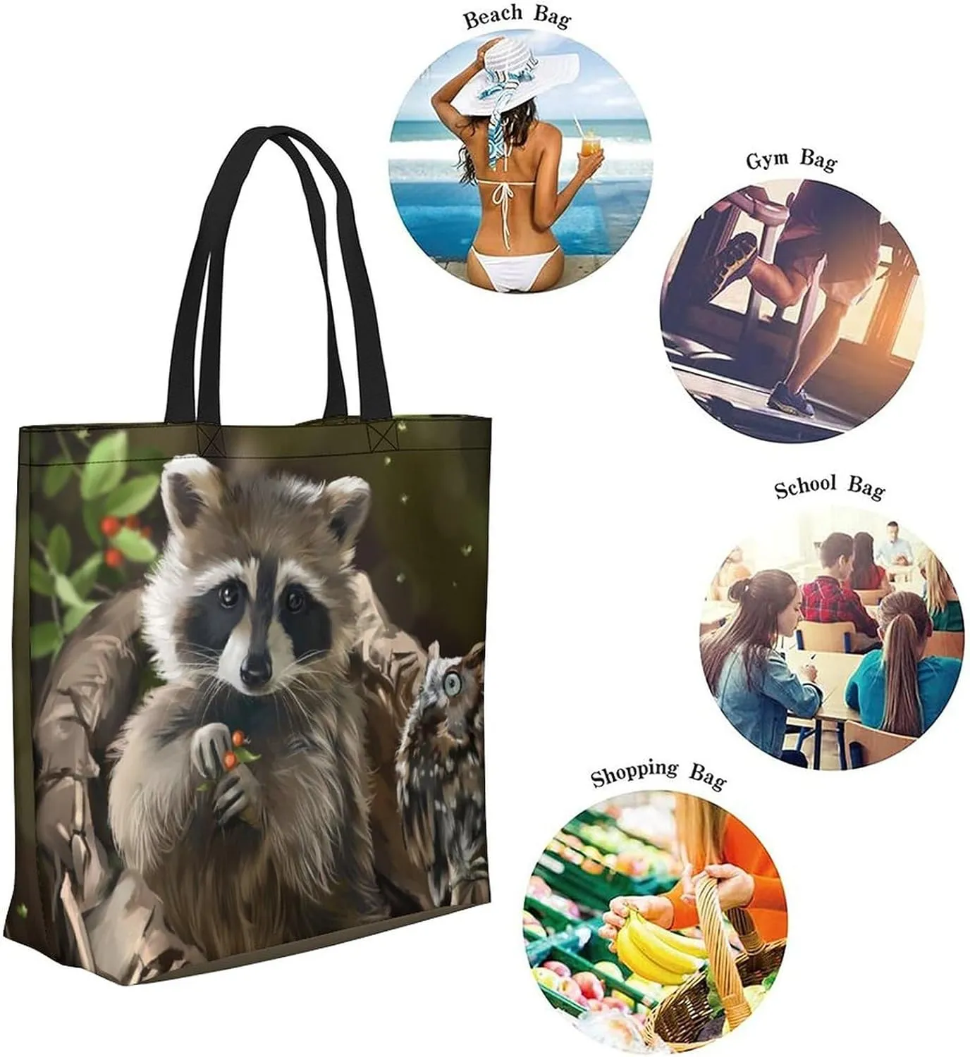 Canvas Tote Bag Large Women Casual Shoulder Bag Handbag Reusable Beach Shopping Grocery Bag For Outdoors