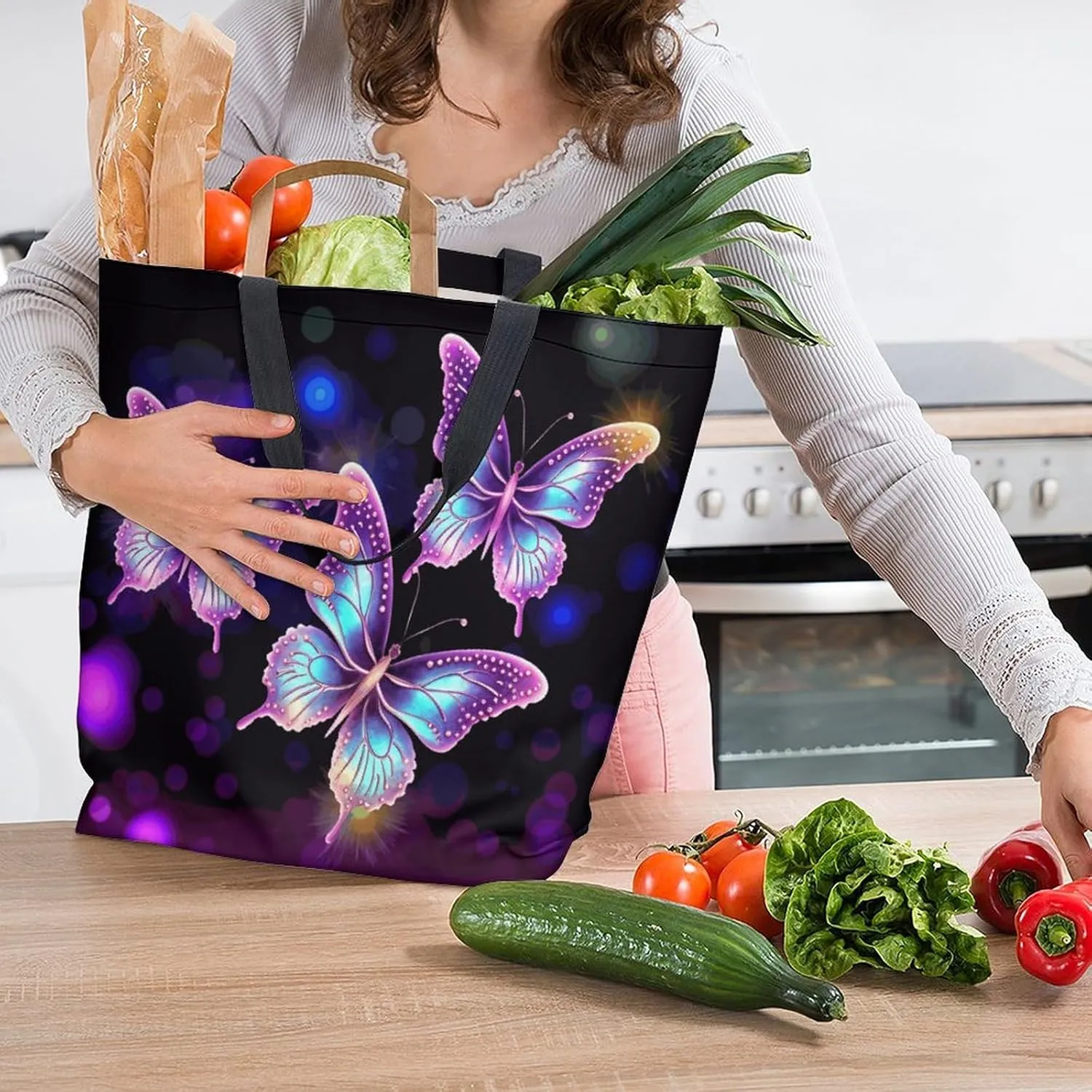 Canvas Tote Bag Large Women Casual Shoulder Bag Handbag Reusable Beach Shopping Grocery Bag For Outdoors