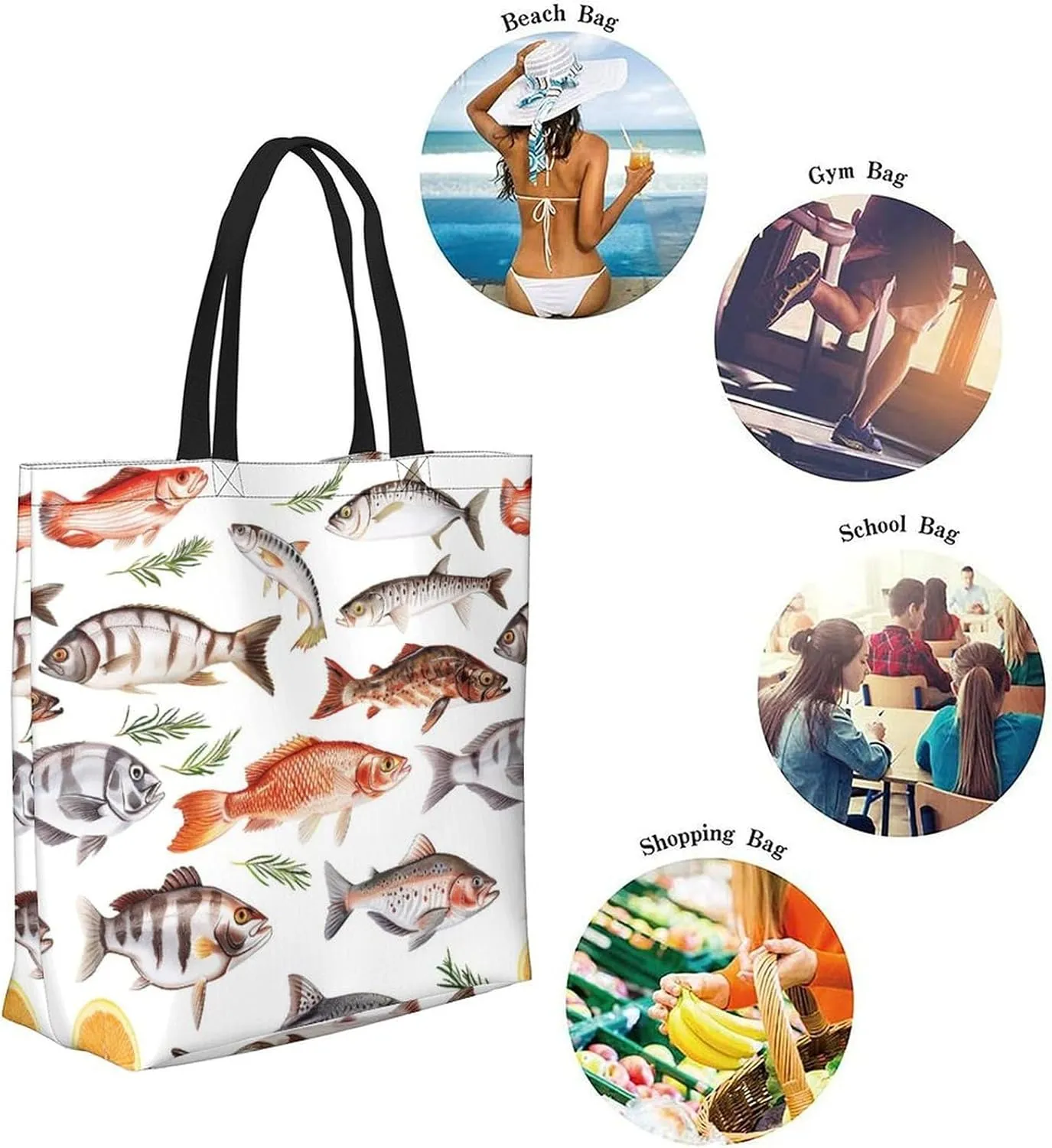 Canvas Tote Bag Large Women Casual Shoulder Bag Handbag Reusable Beach Shopping Grocery Bag For Outdoors