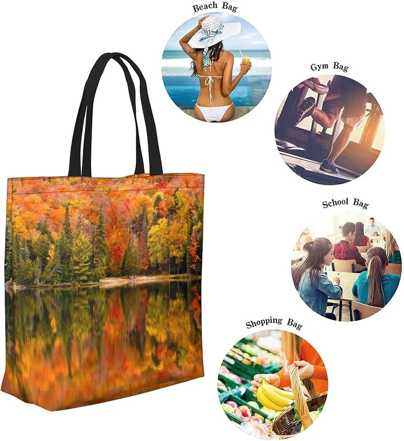 Canvas Tote Bag Large Women Casual Shoulder Bag Handbag Reusable Beach Shopping Grocery Bag For Outdoors