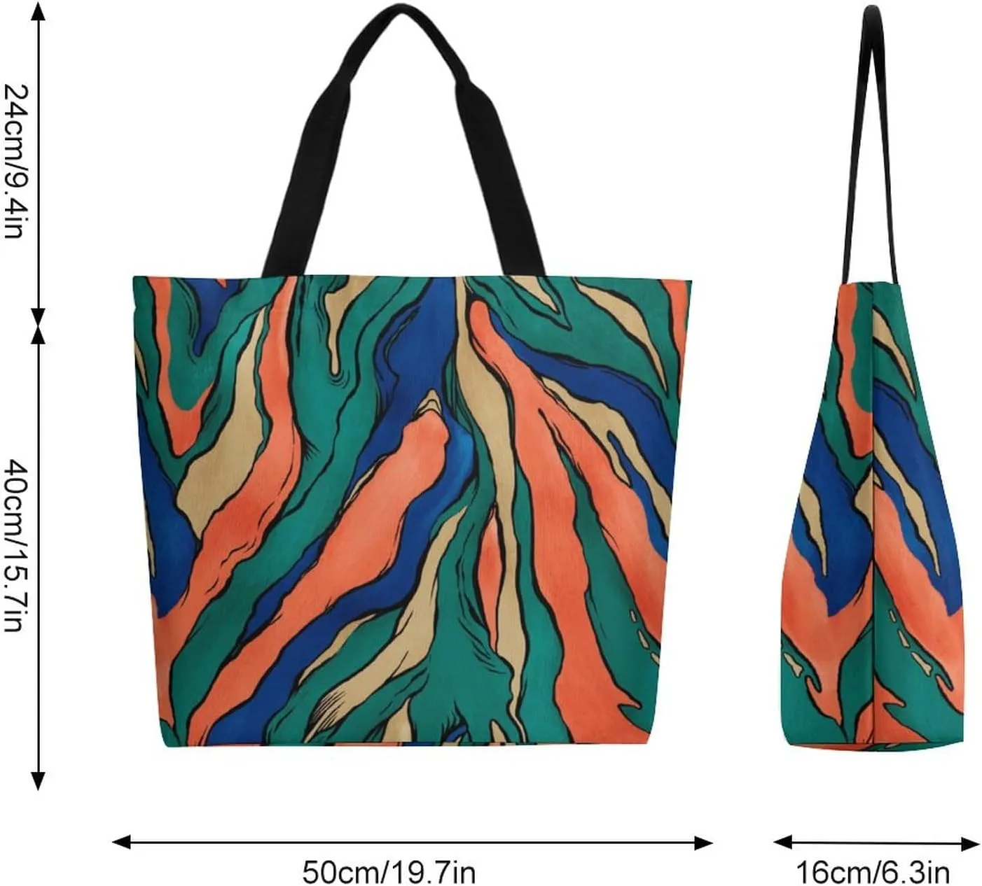 Canvas Tote Bag Large Women Casual Shoulder Bag Handbag Reusable Beach Shopping Grocery Bag For Outdoors