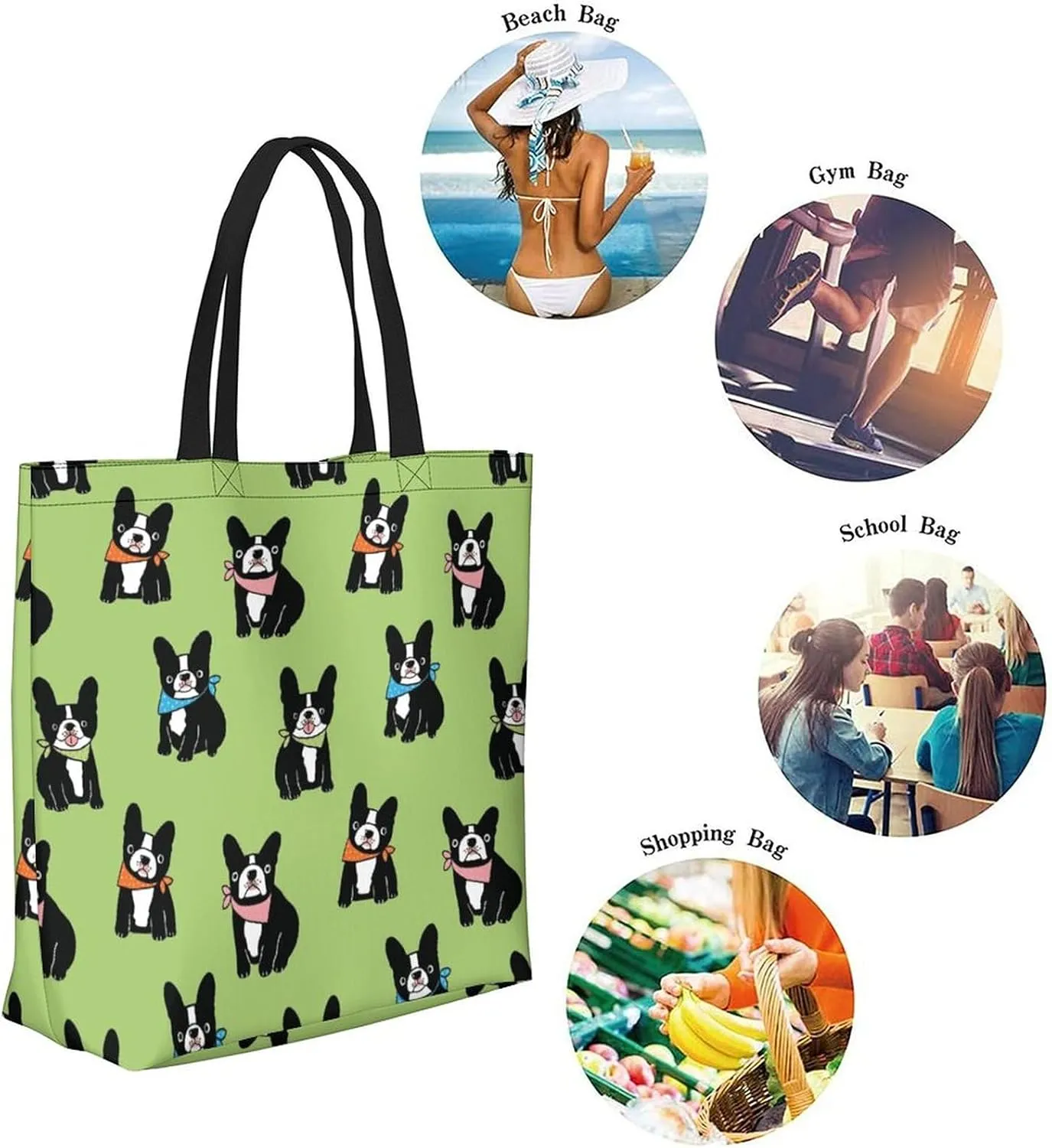 Canvas Tote Bag - Large Women's Casual Shoulder Handbag - Reusable Beach & Shopping Grocery Bag for Outdoors