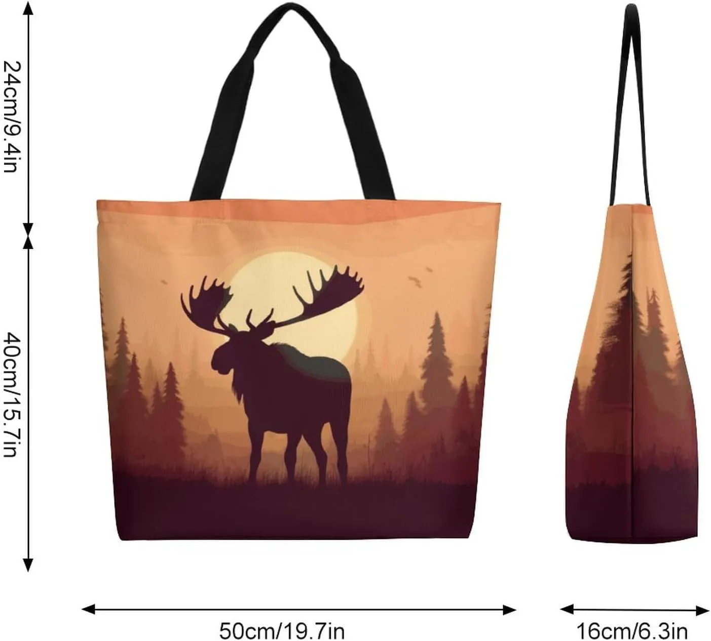 Canvas Tote Bag - Large Women's Casual Shoulder Handbag - Reusable Beach & Shopping Grocery Bag for Outdoors