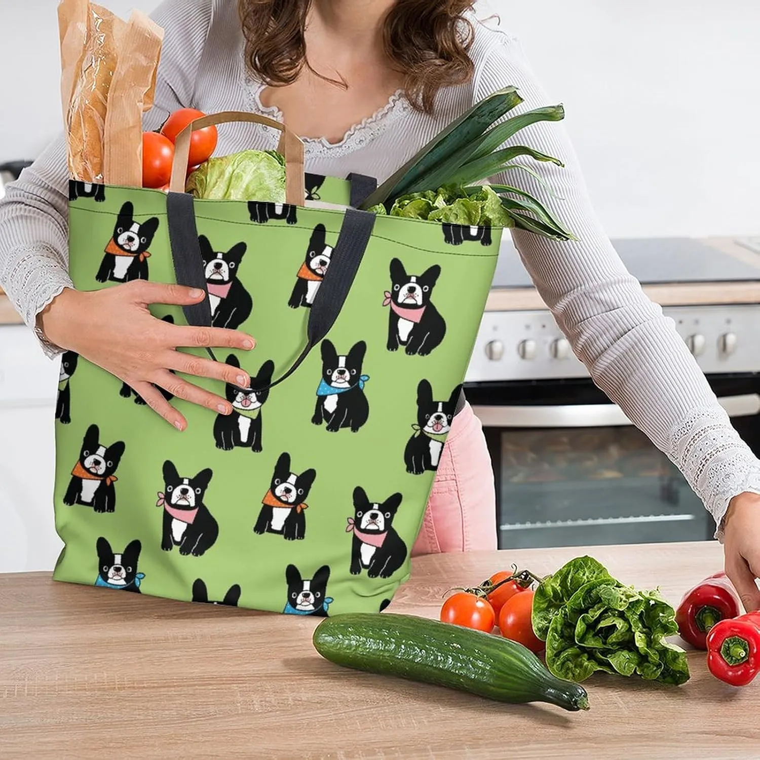 Canvas Tote Bag - Large Women's Casual Shoulder Handbag - Reusable Beach & Shopping Grocery Bag for Outdoors
