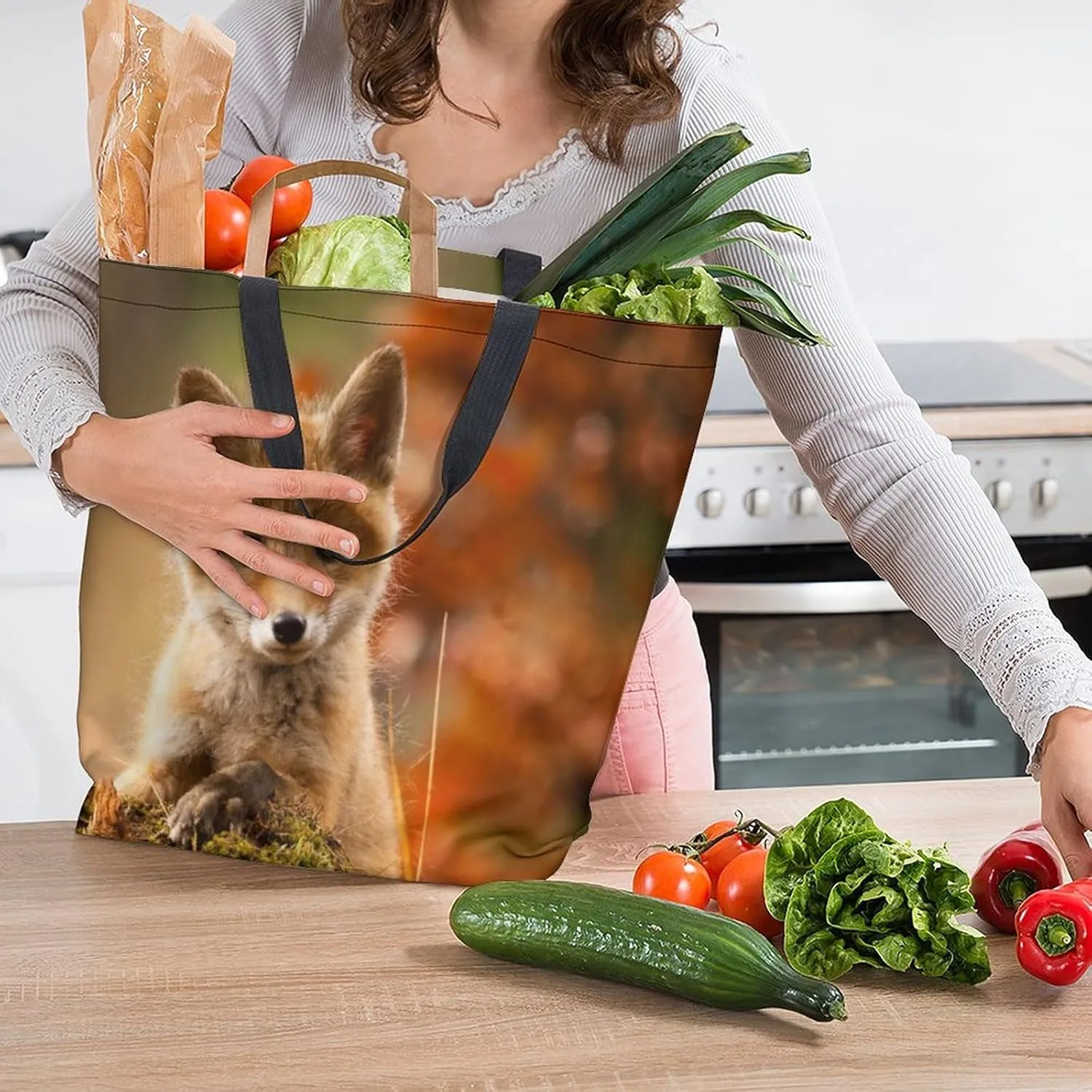 Canvas Tote Bag - Large Women's Casual Shoulder Handbag - Reusable Beach & Shopping Grocery Bag for Outdoors