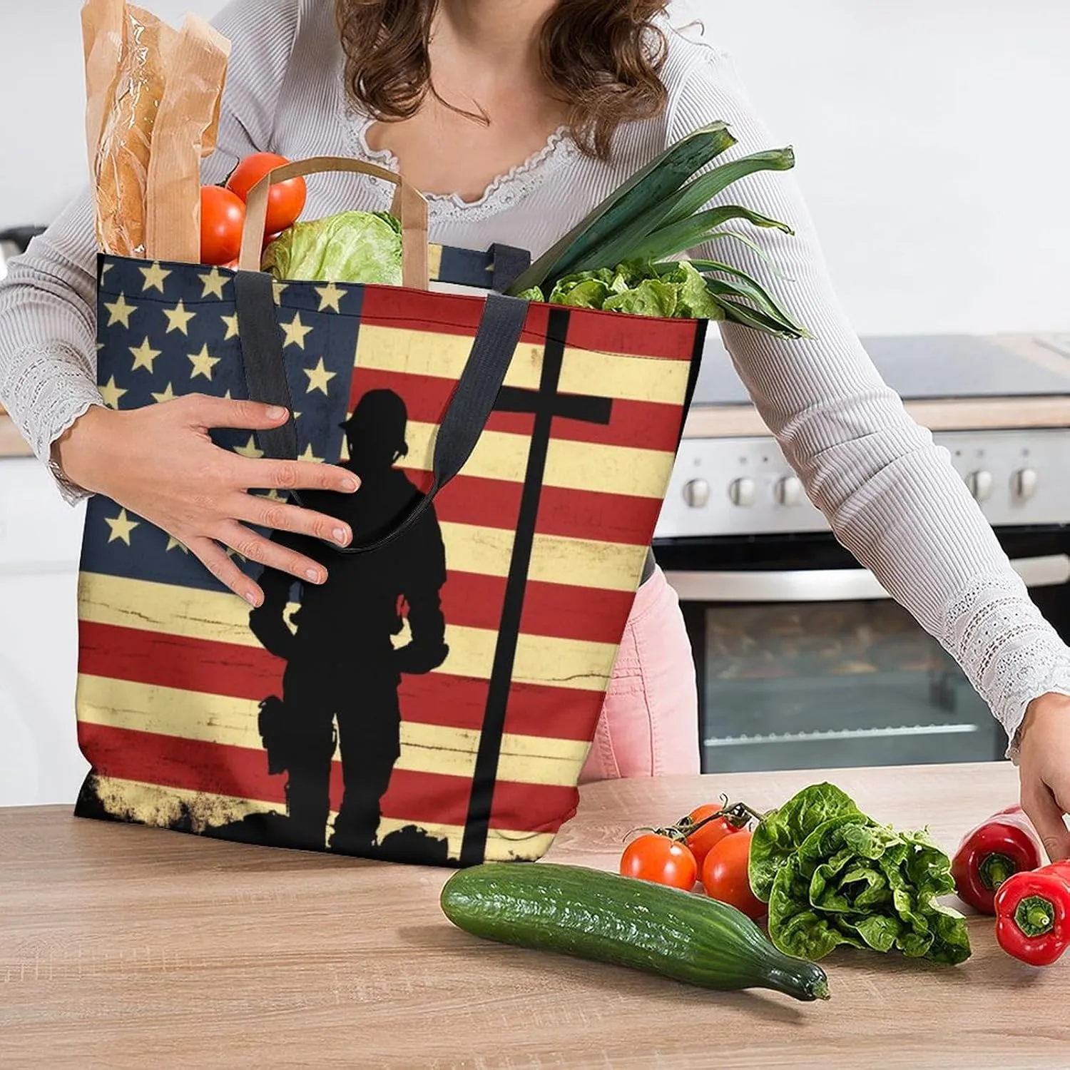 Canvas Tote Bag - Large Women's Casual Shoulder Handbag - Reusable Beach & Shopping Grocery Bag for Outdoors