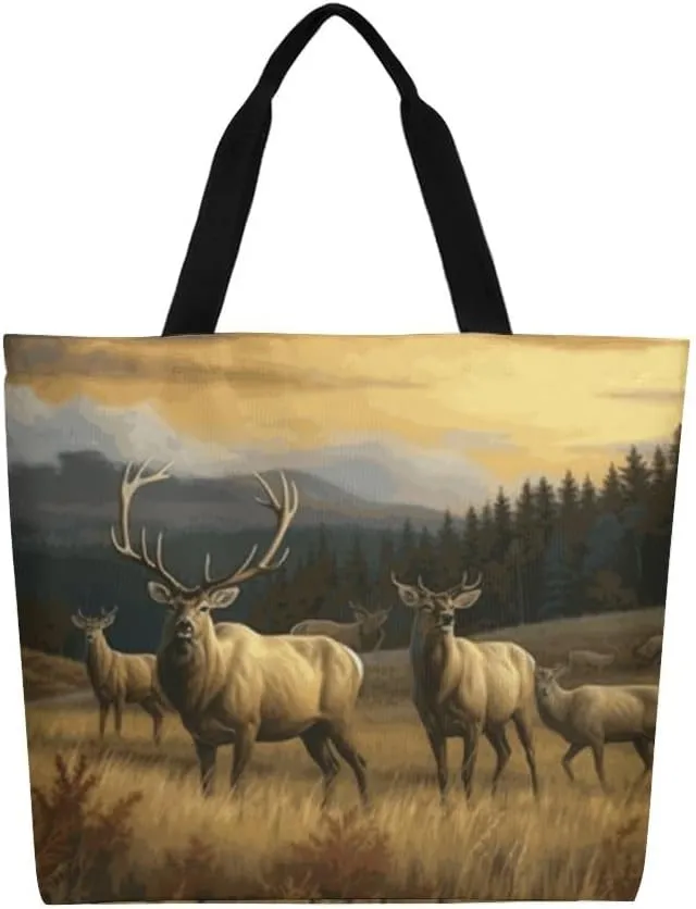Canvas Tote Bag - Large Women's Casual Shoulder Handbag - Reusable Beach & Shopping Grocery Bag for Outdoors