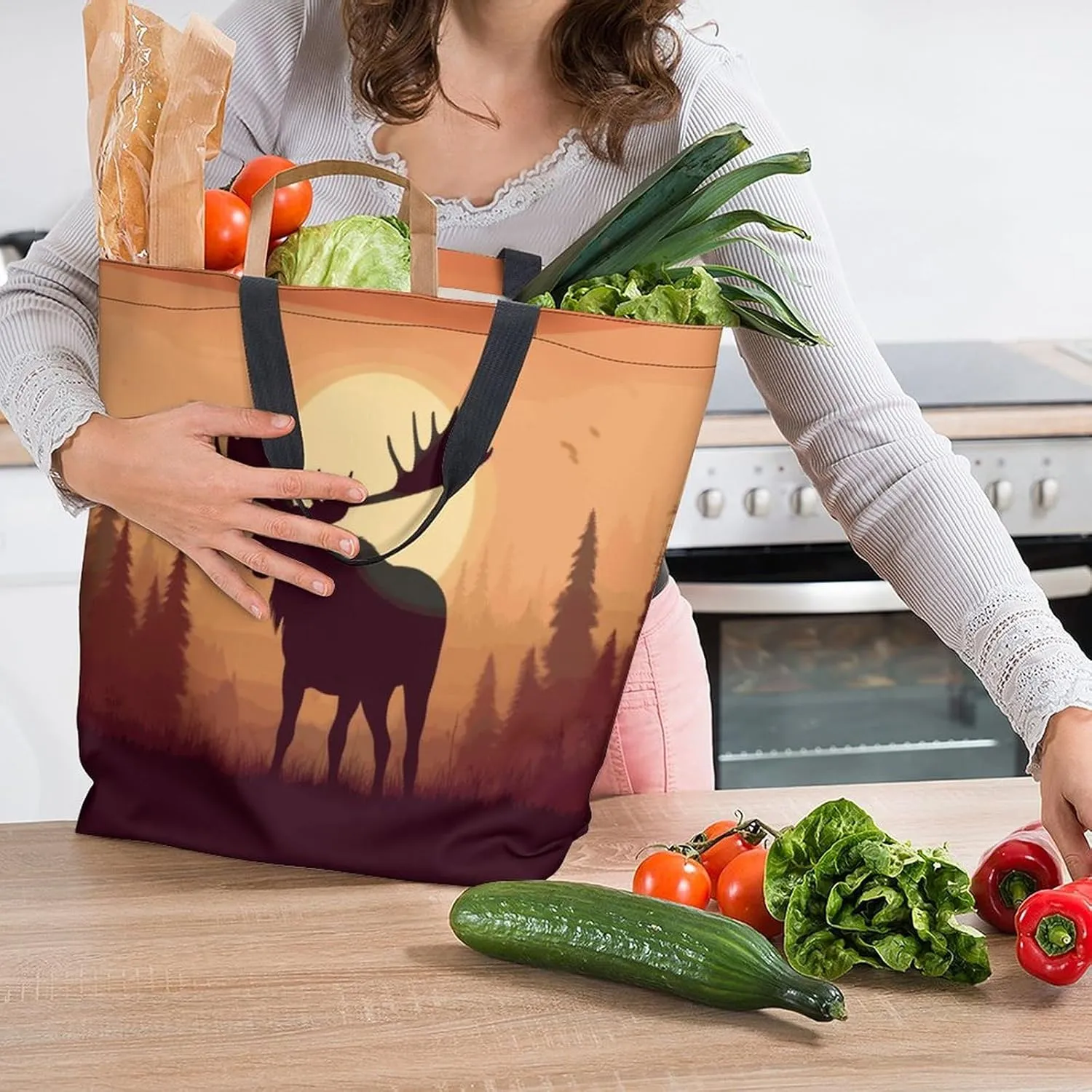 Canvas Tote Bag - Large Women's Casual Shoulder Handbag - Reusable Beach & Shopping Grocery Bag for Outdoors