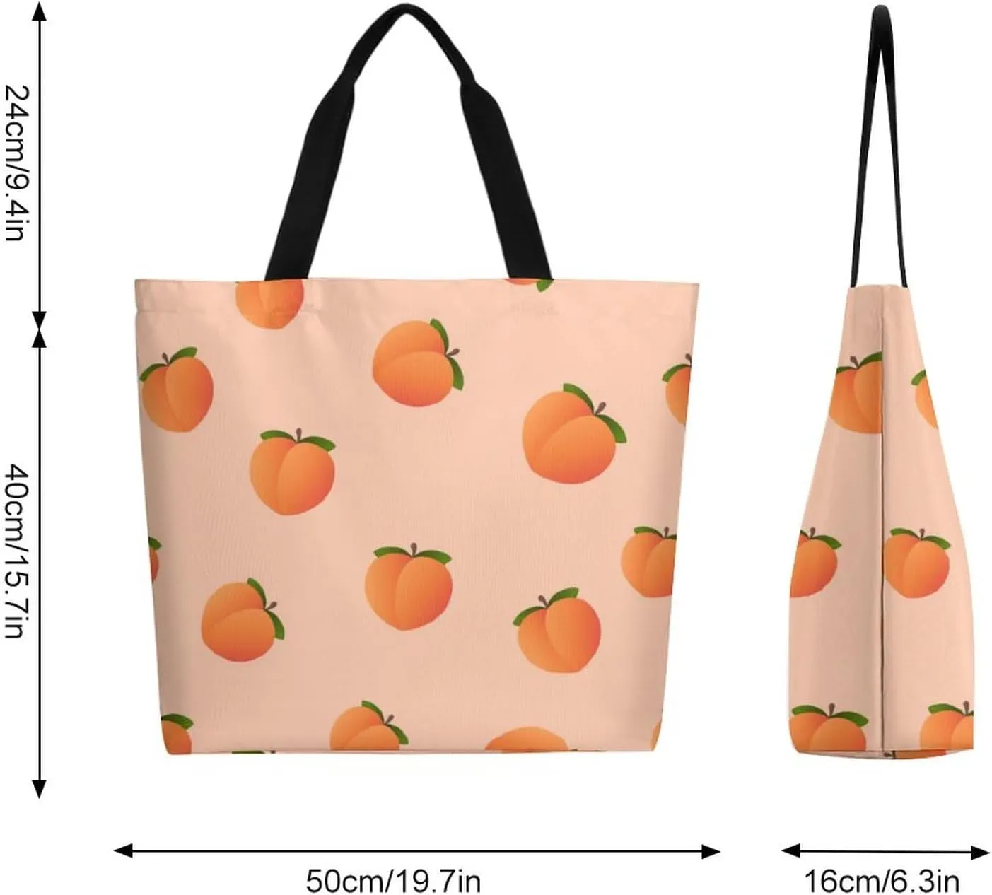 Canvas Tote Bag - Large Women's Casual Shoulder Handbag - Reusable Beach & Shopping Grocery Bag for Outdoors