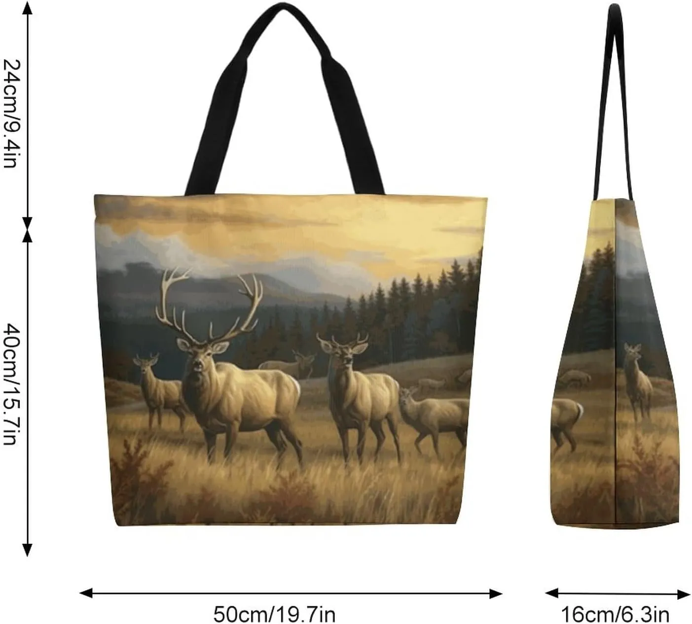 Canvas Tote Bag - Large Women's Casual Shoulder Handbag - Reusable Beach & Shopping Grocery Bag for Outdoors