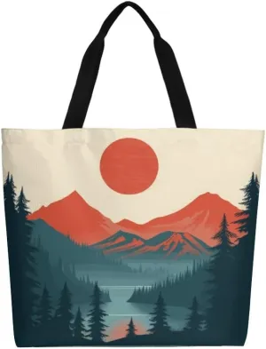 Canvas Tote Bag - Large Women's Casual Shoulder Handbag - Reusable Beach & Shopping Grocery Bag for Outdoors