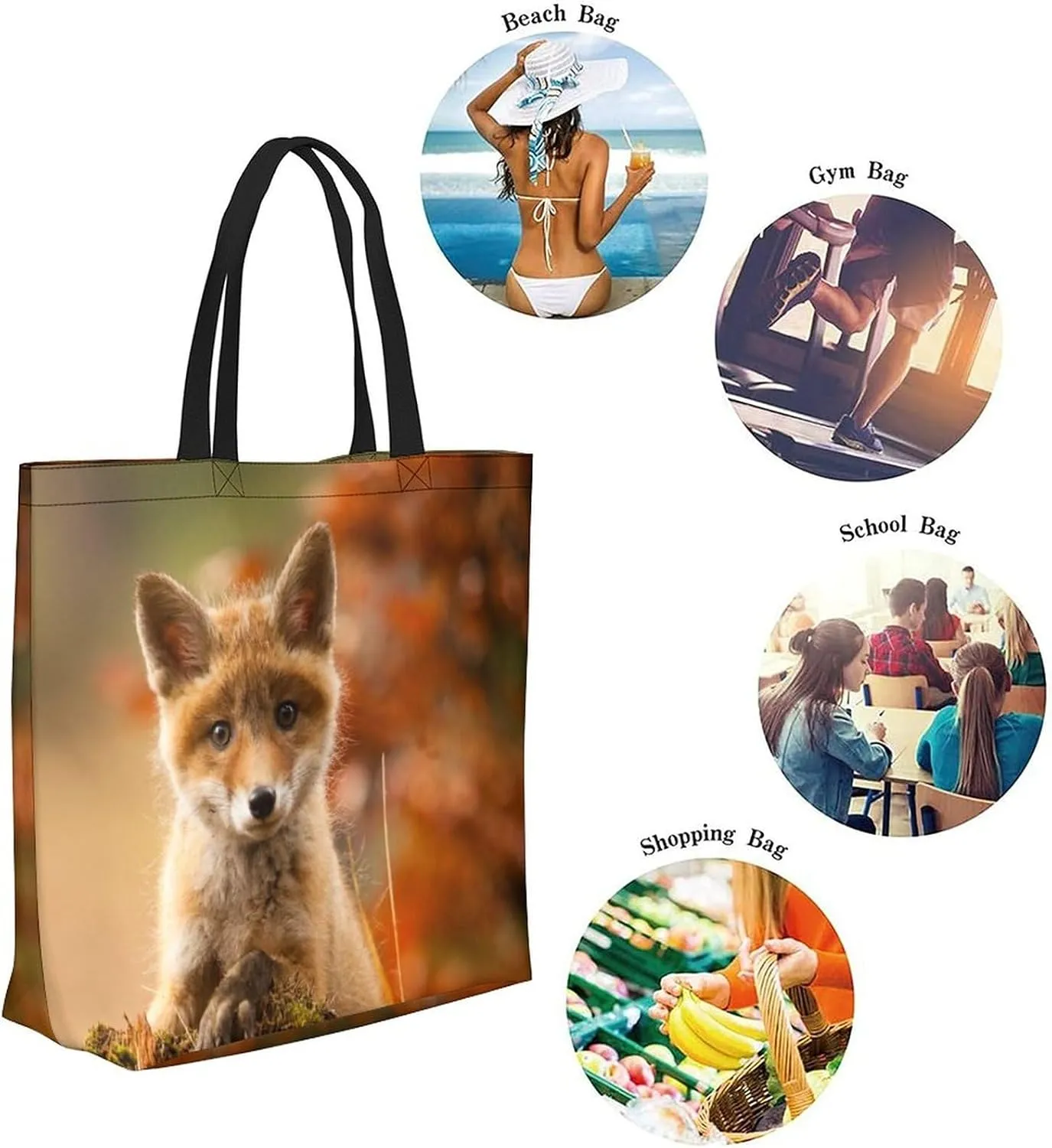 Canvas Tote Bag - Large Women's Casual Shoulder Handbag - Reusable Beach & Shopping Grocery Bag for Outdoors